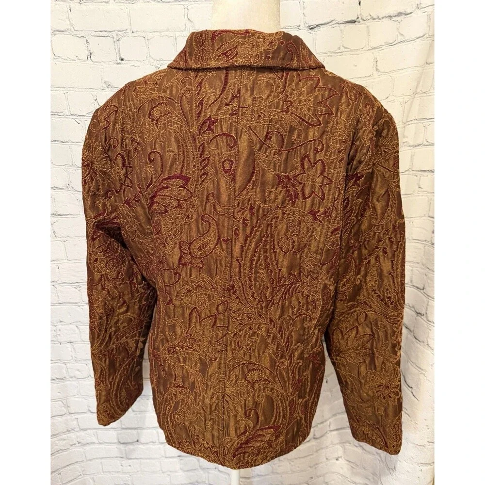 Vintage Brocade Paisley Tapestry Tailored Steampunk Victorian Jacket Blazer XL - Picture 5 of 8